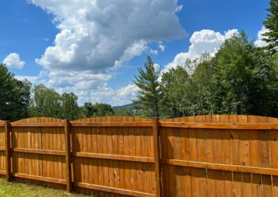 Wooden fence with scenic background